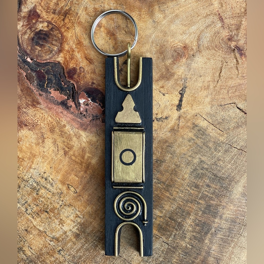 Mahogany & Brass U-Cut Keychain – Handcrafted in Kenya, East Africa
